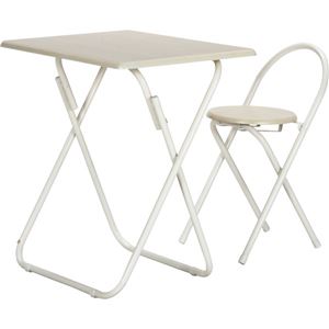 折りたたみ式テーブル＆チェアーセット テーブル/幅70cm×奥行50cm WH ホワイト（白）