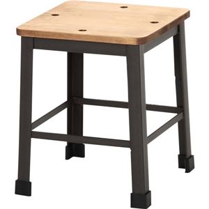 ロースツール スチール/木製(天然木) 高さ28cm アンティーク調 DBR ブラウン