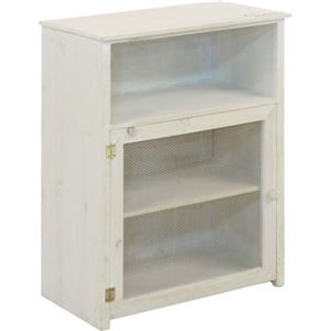 ネットキャビネット(収納チェスト) 【moku】 3段 木製/スチール アンティーク調 ホワイト（白） 【完成品】