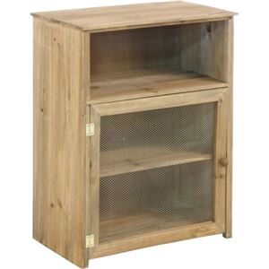 ネットキャビネット(収納チェスト) 【moku】 3段 木製/スチール アンティーク調 ブラウン 【完成品】