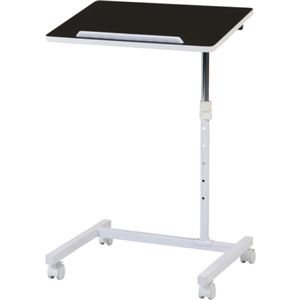 マルチサイドテーブル 天板角度/高さ調整可 キャスター付き 高さ62〜82cm BR ブラウン