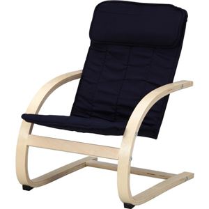 キッズリラックスチェア 座面高さ29cm 木製 BL ブルー（青）