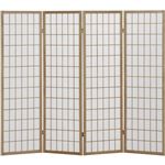 パーテーション/4折障子スクリーン 高さ150cm 木製/不織布 150CM NA ナチュラル