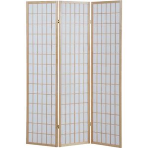 パーテーション/3折障子スクリーン 3連 高さ180cm 木製/不織布 180CM NA ナチュラル