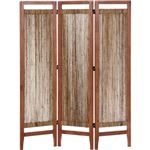 パーテーション/アバカ材スクリーン3連 高さ150cm 木製(籐) アジアン調 ブラウン 【完成品】