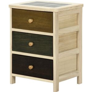マルチカラフル3段ボックス/収納チェスト 【シンクエ】 木製(桐製) 幅40cm×奥行30cm 【完成品】