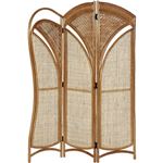 パーテーション/扇型ラタンスクリーン3連 高さ150cm 木製(籐) アジアン調 ハニー 【完成品】