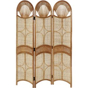 パーテーション/ラタンスクリーン3連 高さ150cm 木製(籐) アジアン調 ハニー 【完成品】