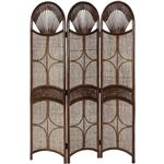 パーテーション/ラタンスクリーン3連 高さ150cm 木製(籐) アジアン調 ブラウン 【完成品】