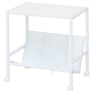 ファイルワゴン 【1段】 キャスター付き 幅55cm×奥行37cm ホワイト（白） ［オフィス収納用品］