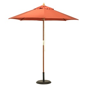 木製パラソル 幅210cm ポリエステル/天然木 210RS エンジ ［屋外/アウトドア/ガーデニング］
