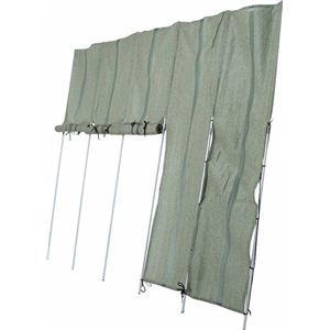 ロールアップ洋風たてす(すだれ) 幅300cm×奥行240cm LLSS300-180 GR グリーン（緑）II