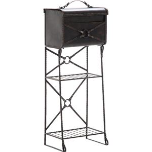 メールボックス/郵便ポスト スチールレザー スタンドタイプ BR ブラウン ［玄関/ガーデン用品］
