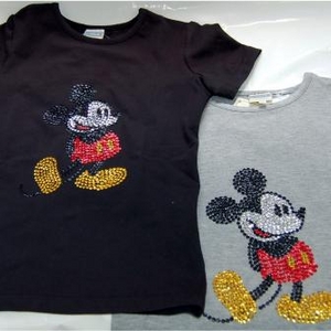 「RyuRyu」ミッキーマウス★スパンコールTシャツ・ブラックM