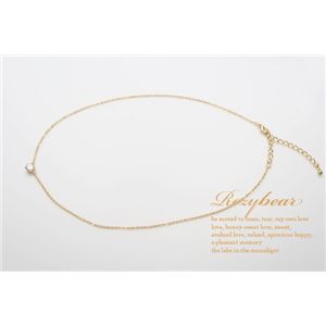 LOVEデザイン！プチキュービックジルコニアゴールドネックレス