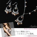 ハイカジュアル淡水パールクラシックドロップネックレス＆ピアス（ベビーピンク）