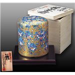 肥前有田焼 金龍釜 骨壷 彩 「染錦金彩枝垂れ桜文」 江口天童作