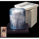 肥前有田焼 金龍釜 骨壷 華 「染錦夜桜文」江口天童作 【転写】5号：約155X175mm