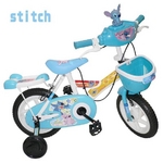 stitch & pooh 12インチ子供自転車 補助輪・カゴ付き　水色2台セット