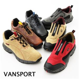 VANSPORT(ヴァンスポーツ) スニーカー フェイクスムース・スエードカジュアルモック VA3250 レースアップ ベージュ Mサイズ