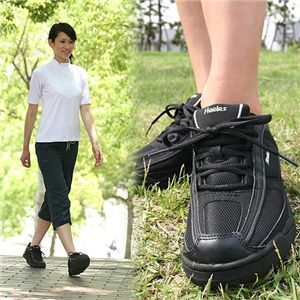 ウォーキングシューズ Heelesウォーカー ブラック 26.5cm