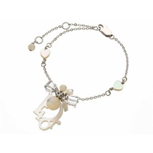 Christian Dior(クリスチャンディオール) ブレスレット ピンクロゴパールブレスレット D14515