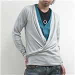 カシュクールカットソー(830S0428)×無地Vネックカットソー(SUI) グレー Lサイズ