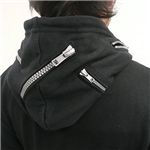 フードZIPパーカー FB91510D ブラック Lサイズ