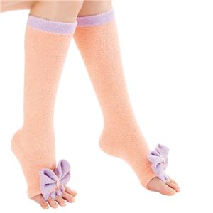 眠れる森の5本指ふわもこソックス 着圧＆カバー付き ピンク【2個セット】