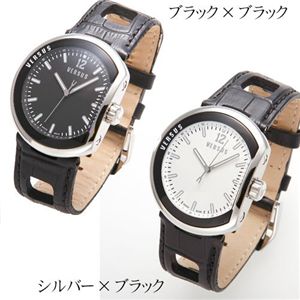 VERSUS(ヴェルサス) COMPASS レザーウォッチ A13LBQ A13LBQ909A009／ブラック×ブラック