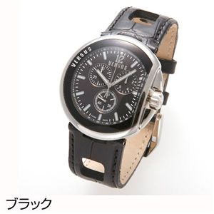 VERSUS(ヴェルサス) COMPASS CHRONO レザーウォッチ A13LCQ A13LCQ909A009／ブラック