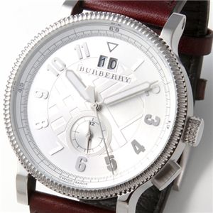 BURBERRY(バーバリー) メンズ デュアルタイム レザーベルトウォッチ BU7681/シルバー