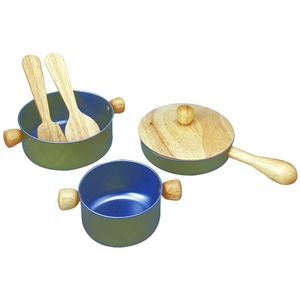 ★PLAN TOYSの木製玩具（木のおもちゃ）★3413★ 調理用具セット