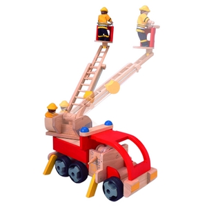 ★PLAN TOYSの木製玩具（木のおもちゃ）★6310★ 消防車