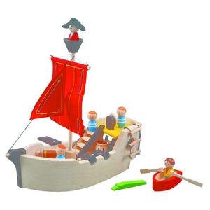 PLAN TOYSの木製玩具（木のおもちゃ）★6105★ 海賊船