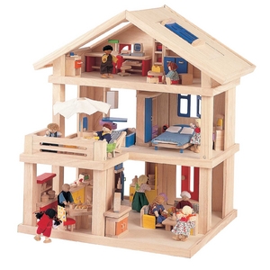 ★PLAN TOYSの木製玩具（木のおもちゃ）★71081★ テラスドールハウス