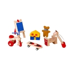 ★PLAN TOYSの木製玩具（木のおもちゃ）★9711★ 楽しいおもちゃセット
