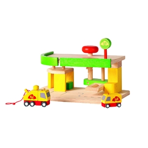 ★PLAN TOYSの木製玩具（木のおもちゃ）★6009★ 自動車修理サービス