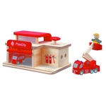 ★PLAN TOYSの木製玩具（木のおもちゃ）★6084★ 消防署
