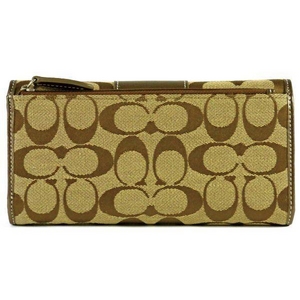 COACH(コーチ) 3つ折り財布 コーチ ペネロピ シグネチャー チェックブック 42181 カーキ/ブロンズ 円高還元