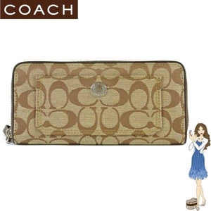 COACH（コーチ） 長財布 シグネチャー アコーディオン ジップ アラウンド ブラウン 41970 円高還元