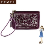 COACH（コーチ） バッグ ポピー パテント リストレット パープル 42868