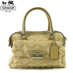 【2010最新モデル】COACH(コーチ) KRISTIN オプアート サッチェル 14913 2wayショルダーバッグ ライトカーキ