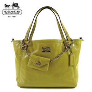COACH(コーチ) CHARM パテント 14925 トートバッグ グリーンアップル