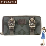 Coach(コーチ) アコーディオン ジップ アラウンド長財布 ゾーイ シグネチャー ブラック 41854