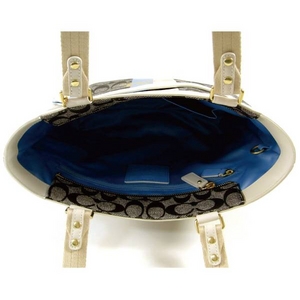 Coach(コーチ) トートバッグ ヘリテージ ストライプ ホワイト 13196