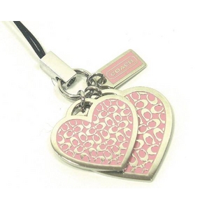 Coach(コーチ) ストラップ シグネチャー エナメル ハート セルフォン ランヤード S3827
