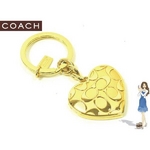 Coach(コーチ) キーホルダー シグネチャー ハート ロケット ゴールド キーフォブ 92304