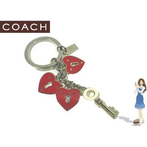 Coach(コーチ) キーホルダー ロック アンド キー マルチ エナメル キーフォブ 92244