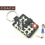 Coach(コーチ) キーホルダー オプ アート プリント ピクチャー フレーム キーフォブ ブラック 92438